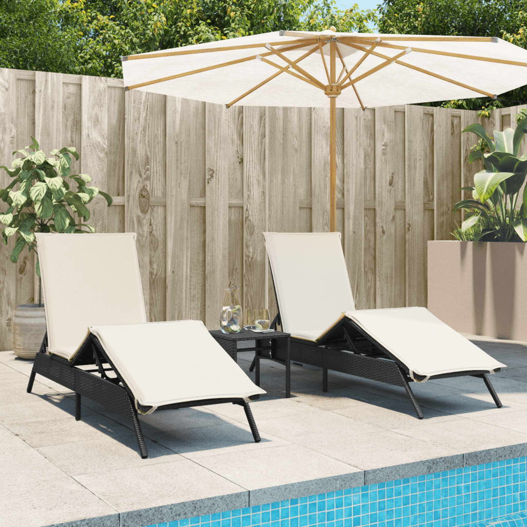 Lettini Prendisole 2 Pz Con Tavolino In Polyrattan