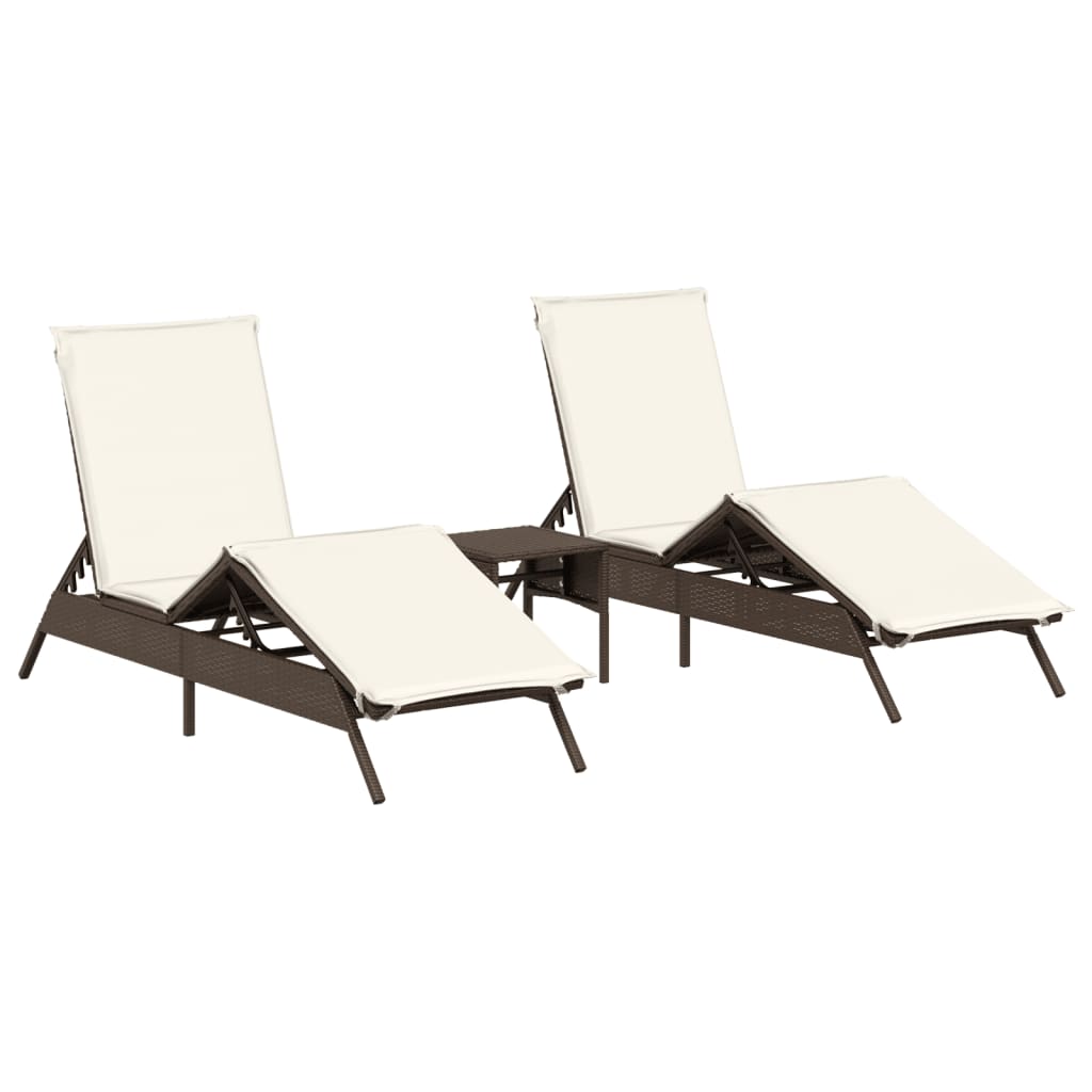 Lettini Prendisole 2 Pz Con Tavolino In Polyrattan