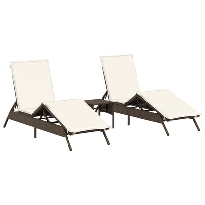 Lettini Prendisole 2 Pz Con Tavolino In Polyrattan