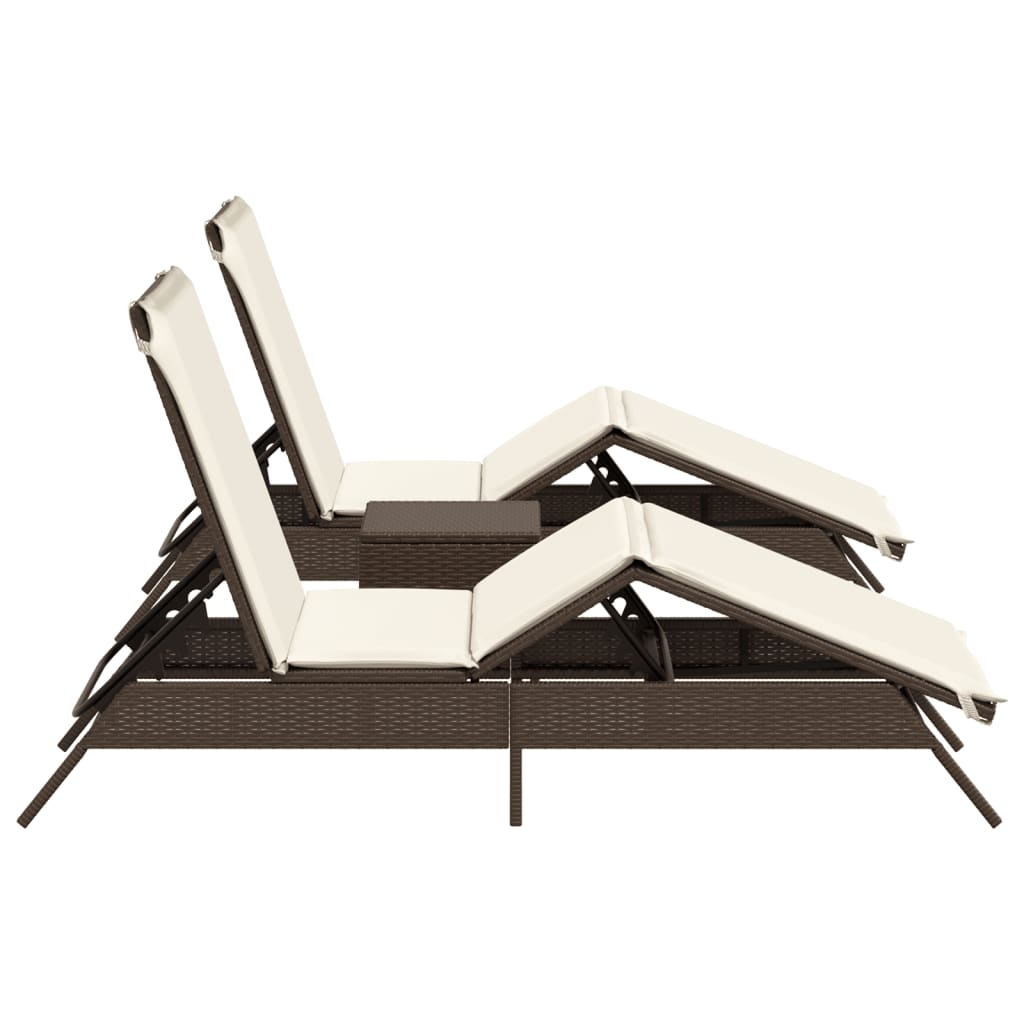 Lettini Prendisole 2 Pz Con Tavolino In Polyrattan