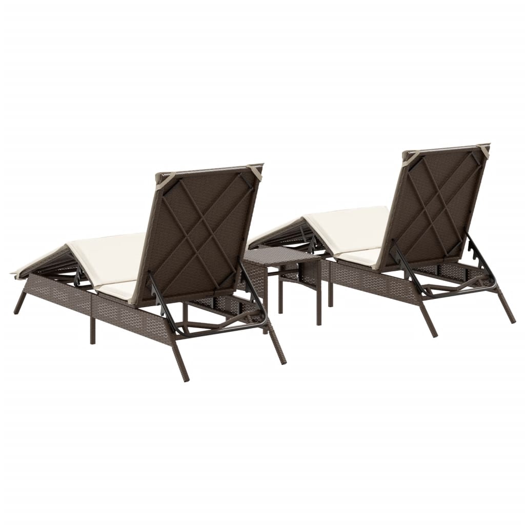 Lettini Prendisole 2 Pz Con Tavolino In Polyrattan