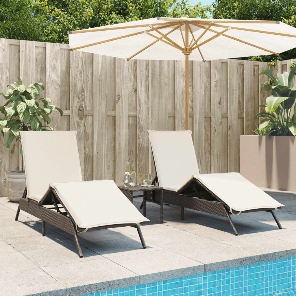 Lettini Prendisole 2 Pz Con Tavolino In Polyrattan