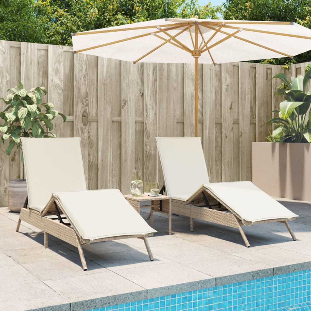 Lettini Prendisole 2 Pz Con Tavolino In Polyrattan
