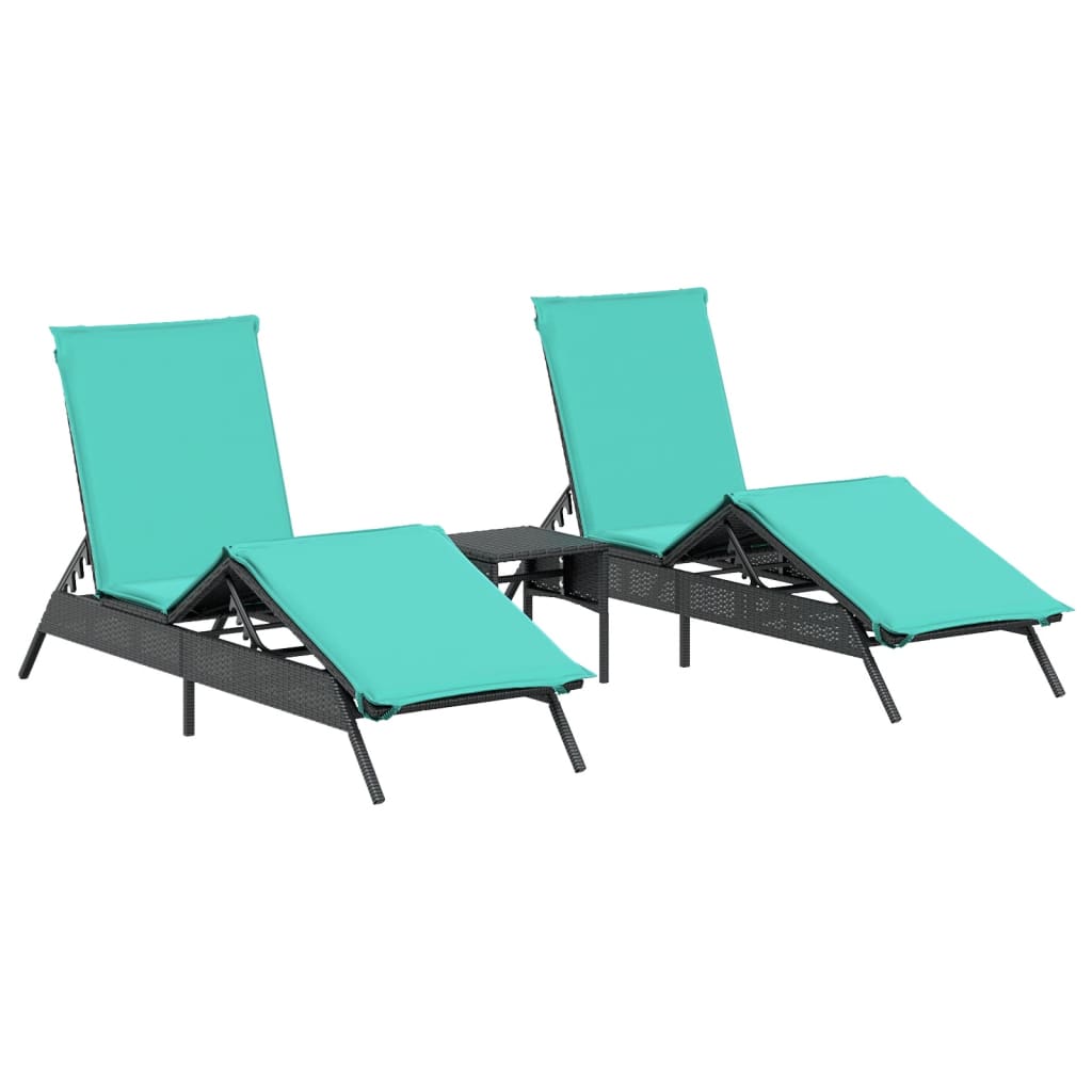 Lettini Prendisole 2 Pz Con Tavolino In Polyrattan