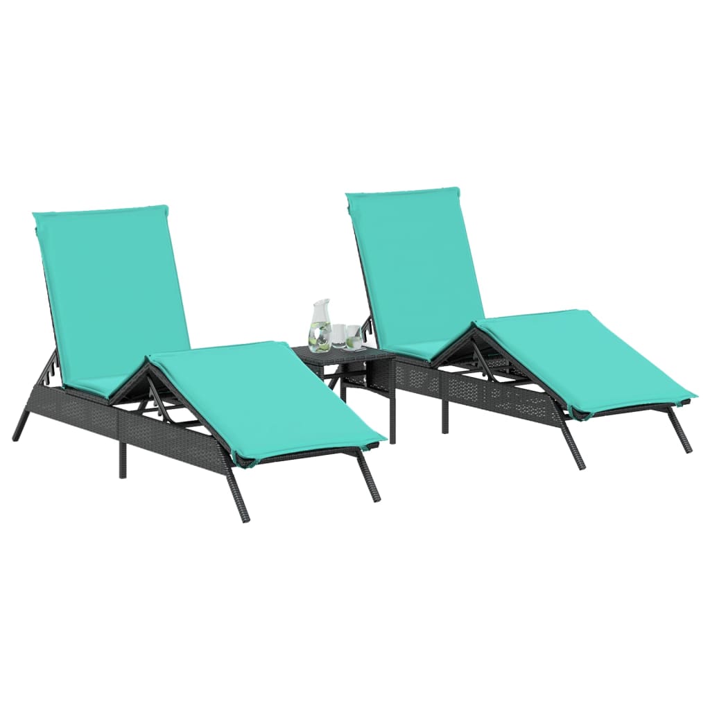 Lettini Prendisole 2 Pz Con Tavolino In Polyrattan