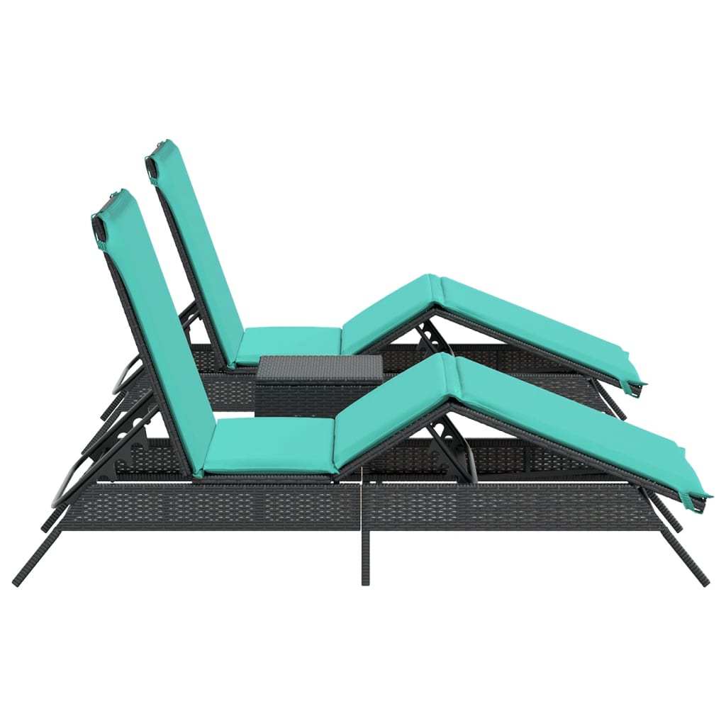 Lettini Prendisole 2 Pz Con Tavolino In Polyrattan