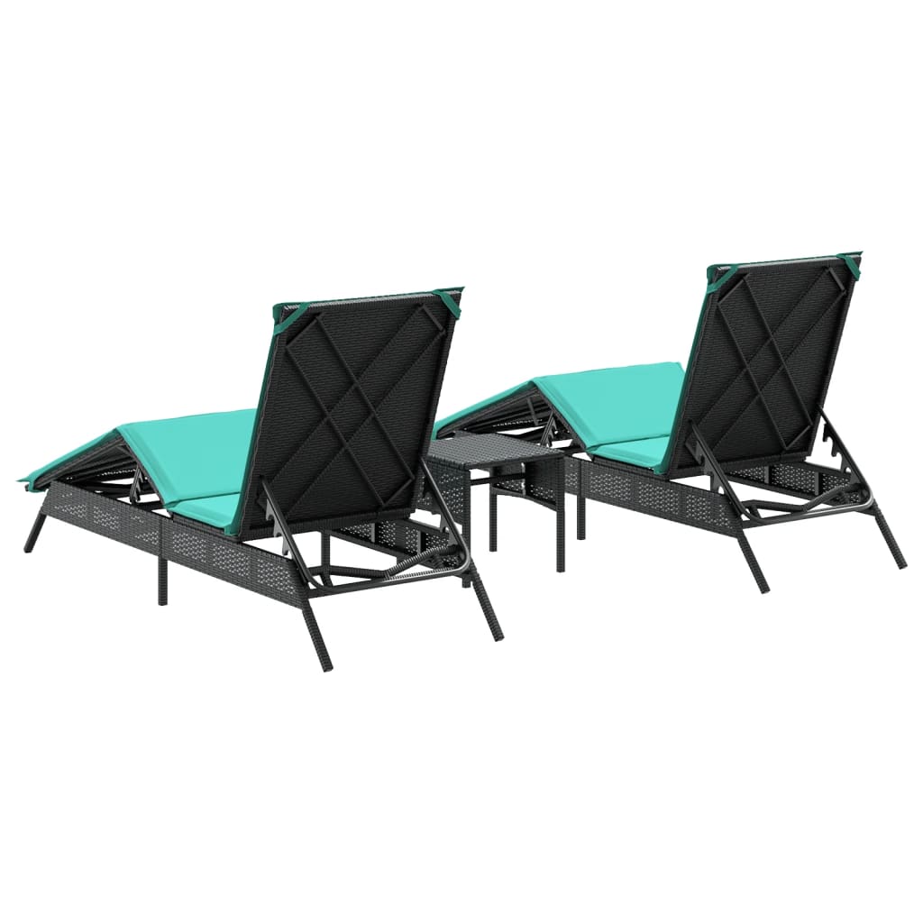 Lettini Prendisole 2 Pz Con Tavolino In Polyrattan