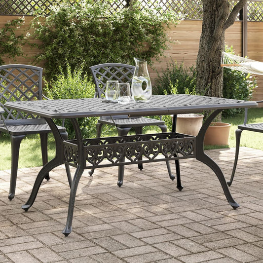 Tavolo Da Giardino 150X90X72 Cm In Alluminio Pressofuso