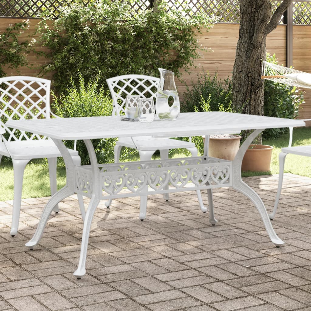 Tavolo Da Giardino 150X90X72 Cm In Alluminio Pressofuso
