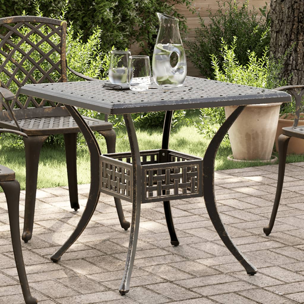 Tavolo Da Giardino 80X80X75 Cm In Alluminio Pressofuso