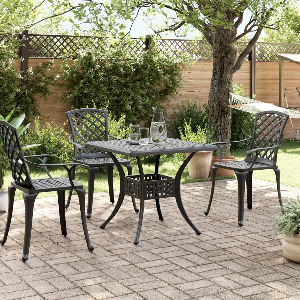 Tavolo Da Giardino 80X80X75 Cm In Alluminio Pressofuso