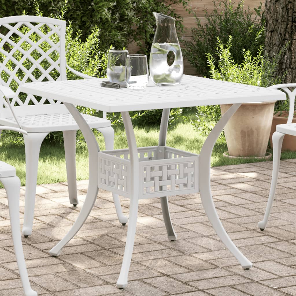 Tavolo Da Giardino 80X80X75 Cm In Alluminio Pressofuso