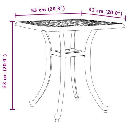 Tavolo Da Giardino 53X53X53 Cm In Alluminio Pressofuso