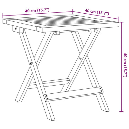 Tavolino Da Giardino 40X40X40 Cm In Legno Massello Di Acacia
