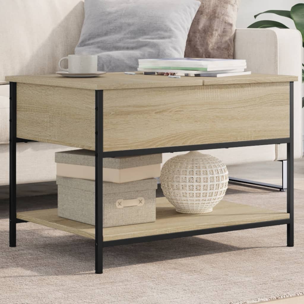 Tavolino Salotto 70X50X50Cm Multistrato Metallo