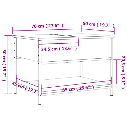 Tavolino Salotto 70X50X50Cm Multistrato Metallo