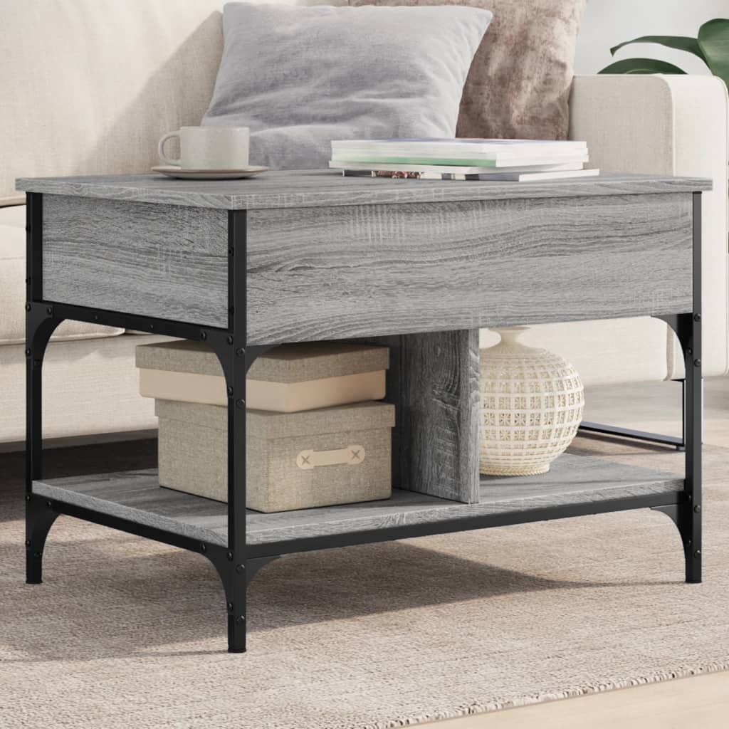 Tavolino Da Salotto 100X50X50Cm Legno Multistrato Metallo