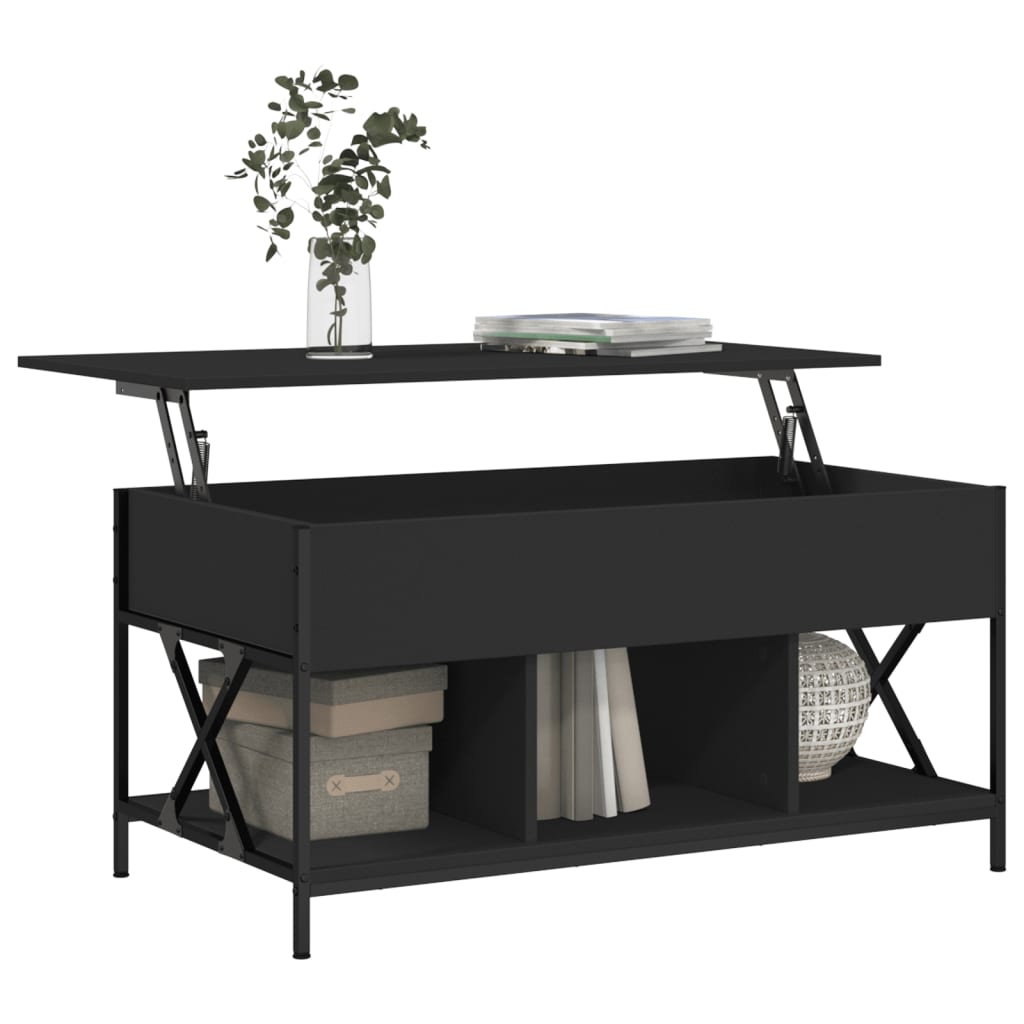 Tavolino Da Salotto 100X50X50Cm Legno Multistrato Metallo