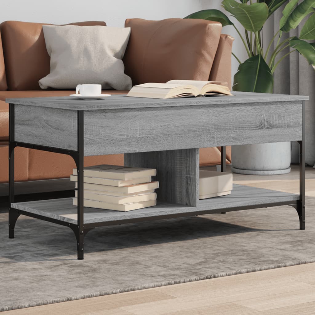 Tavolino Da Salotto 100X50X50Cm Legno Multistrato Metallo