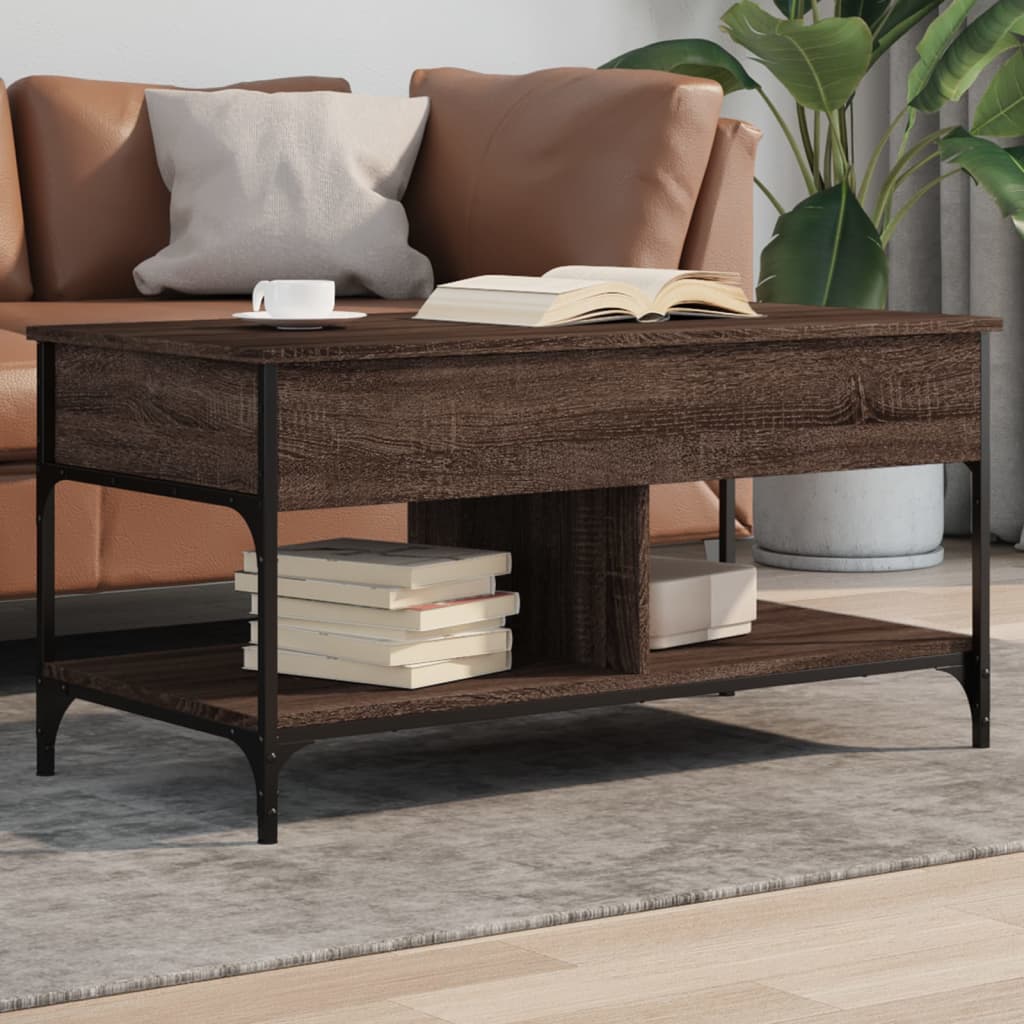 Tavolino Da Salotto 100X50X50Cm Legno Multistrato Metallo