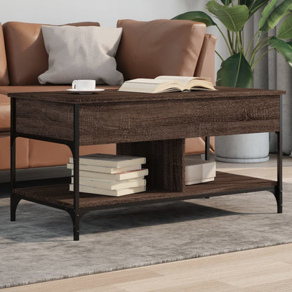 Tavolino Da Salotto 100X50X50Cm Legno Multistrato Metallo