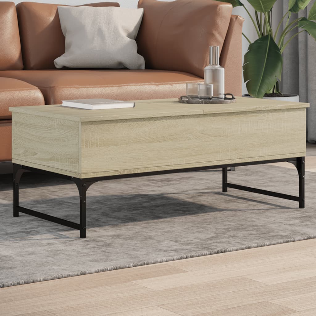 Tavolino Salotto 100X50X40Cm Multistrato Metallo