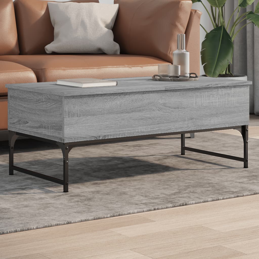 Tavolino Salotto 100X50X40Cm Multistrato Metallo