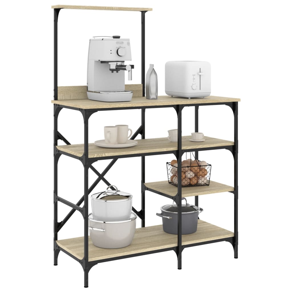 Mobile Da Cucina 90X40X132 Cm Multistrato E Metallo