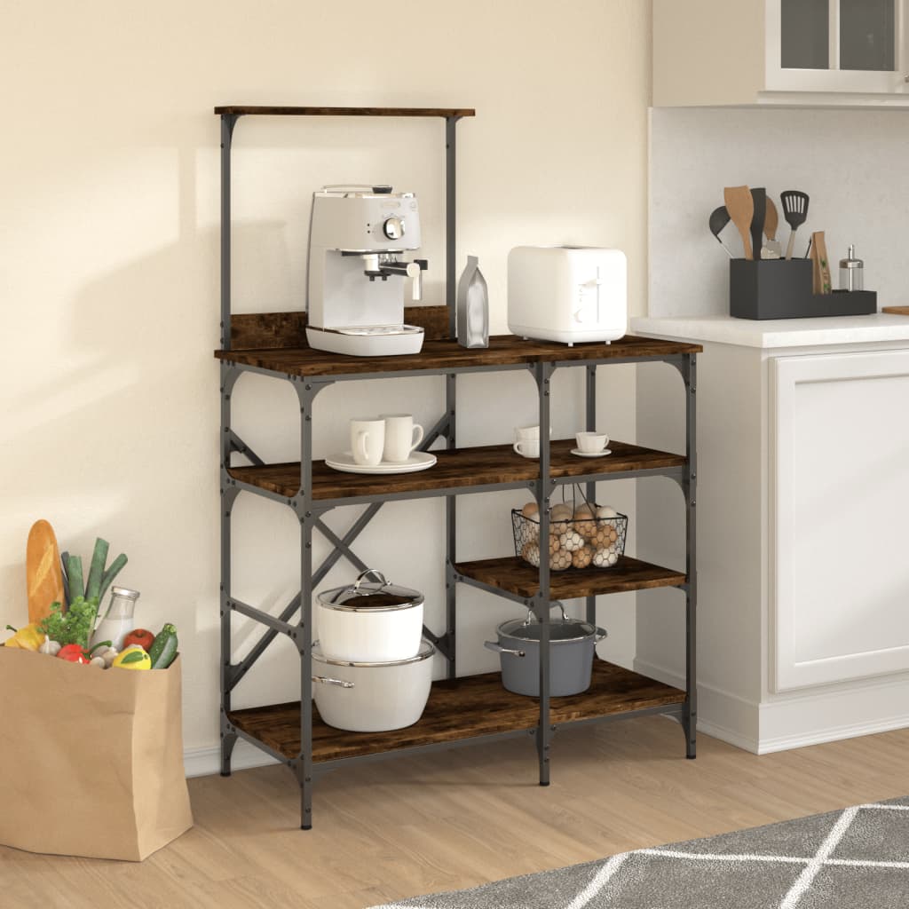 Mobile Da Cucina 90X40X132 Cm Multistrato E Metallo