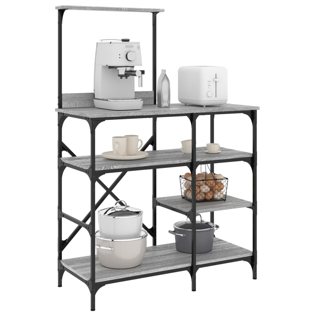 Mobile Da Cucina 90X40X132 Cm Multistrato E Metallo