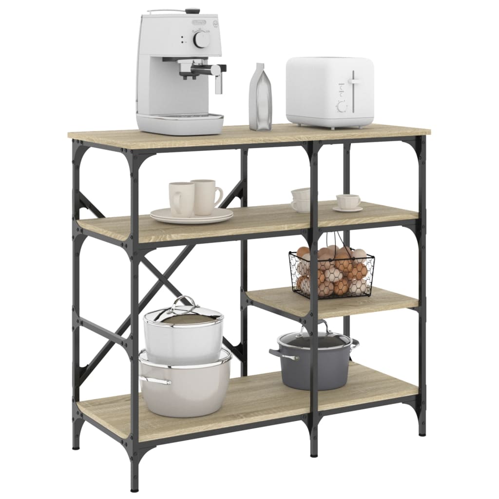 Mobile Cucina Sonoma 90X40X84 Cm Multistrato E Metallo