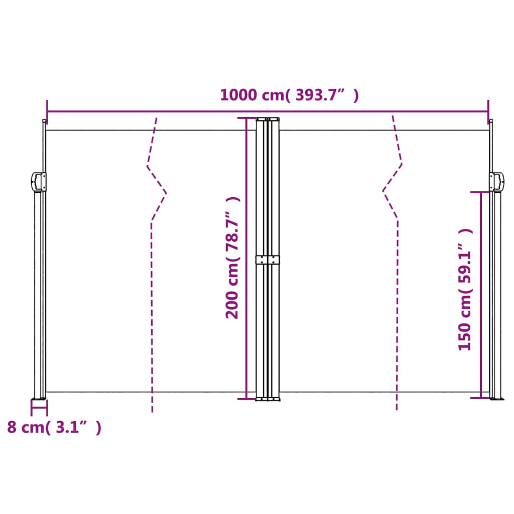 Tenda Da Sole Laterale Retrattile Tortora Talpa
