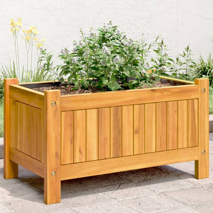 Fioriera Giardino Con Rivestimento 84X42X75 Cm Massello Acacia