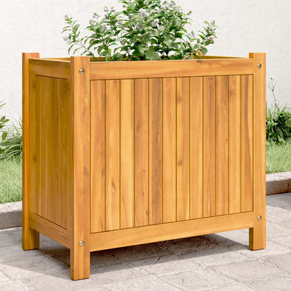 Fioriera Giardino Con Rivestimento 84X42X75 Cm Massello Acacia