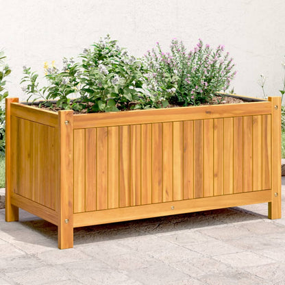 Fioriera Giardino Con Rivestimento 84X42X75 Cm Massello Acacia