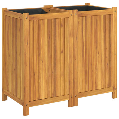 Fioriera Giardino Con Rivestimento 84X42X75 Cm Massello Acacia