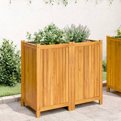 Fioriera Giardino Con Rivestimento 84X42X75 Cm Massello Acacia