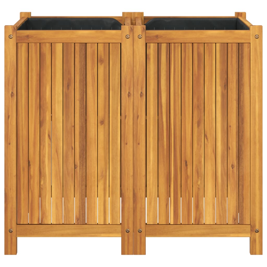Fioriera Giardino Con Rivestimento 84X42X75 Cm Massello Acacia
