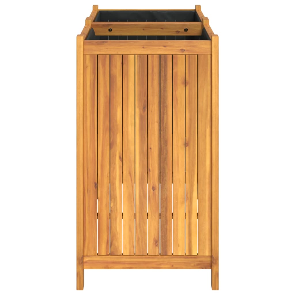 Fioriera Giardino Con Rivestimento 84X42X75 Cm Massello Acacia