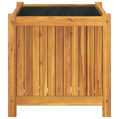 Fioriera Giardino Con Rivestimento 50X50X50 Cm Massello Acacia
