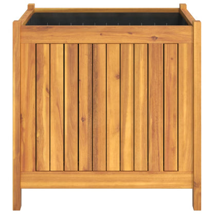 Fioriera Giardino Con Rivestimento 50X50X50 Cm Massello Acacia