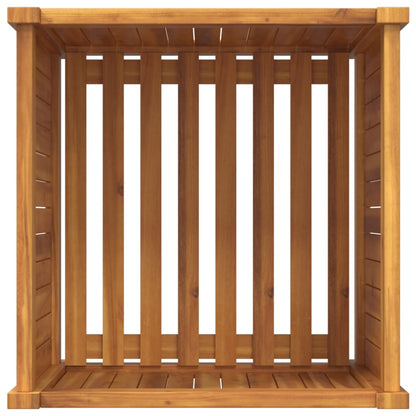 Fioriera Giardino Con Rivestimento 50X50X50 Cm Massello Acacia