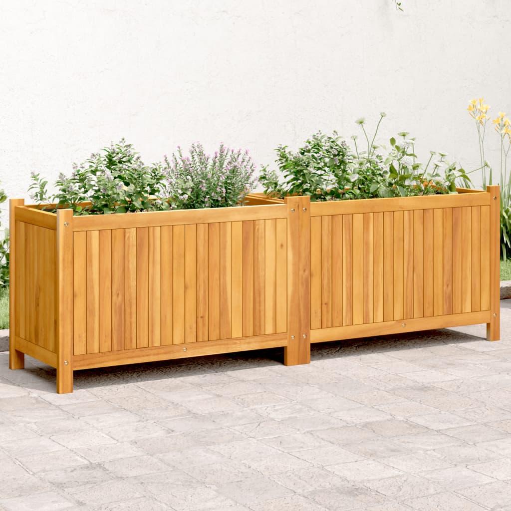 Fioriera Giardino Con Rivestimento 84X42X75 Cm Massello Acacia