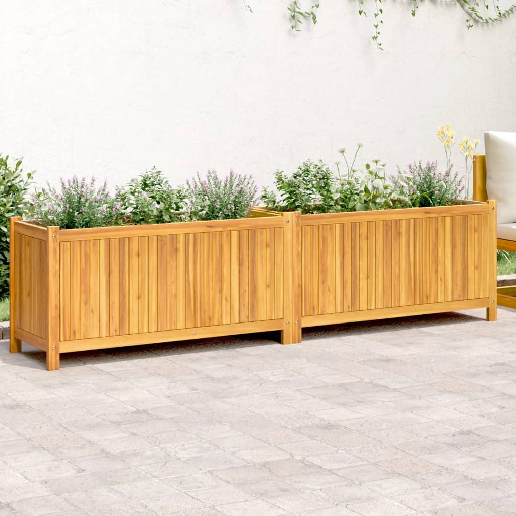 Fioriera Giardino Con Rivestimento 84X42X75 Cm Massello Acacia