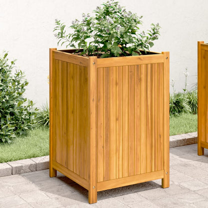 Fioriera Giardino Con Rivestimento 84X42X75 Cm Massello Acacia