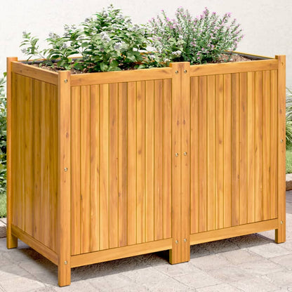 Fioriera Giardino Con Rivestimento 84X42X75 Cm Massello Acacia