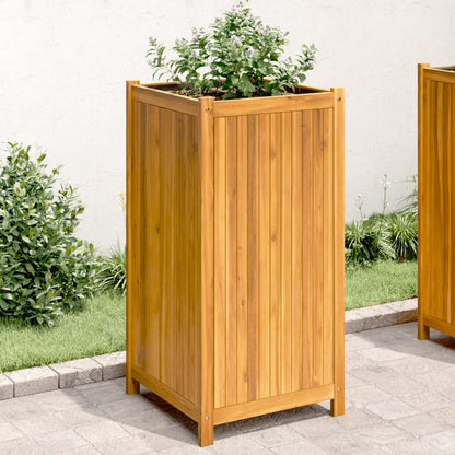 Fioriera Giardino Con Rivestimento 84X42X75 Cm Massello Acacia