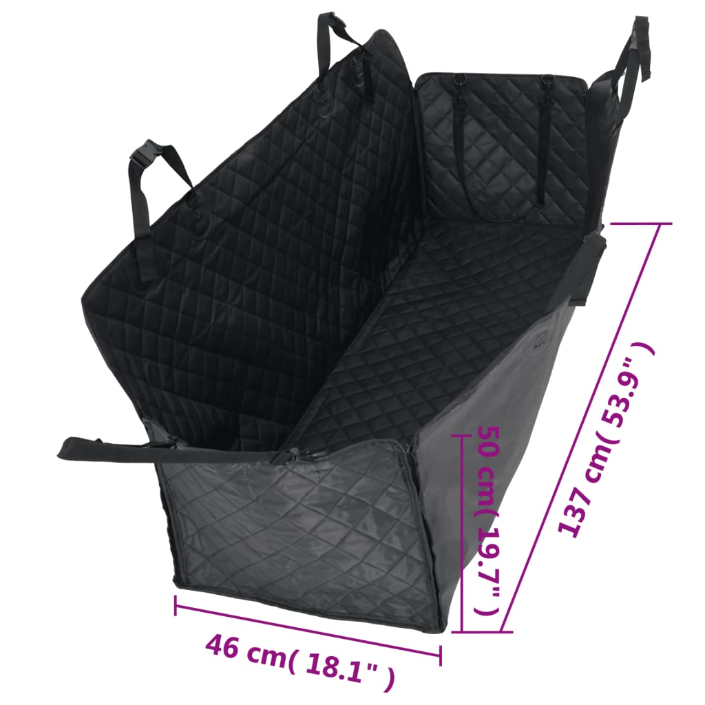 Coprisedile Auto Per Cani Nero 137X46X50 Cm