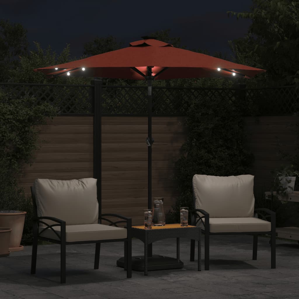 Ombrellone Giardino Led Palo Acciaio 225X225X212 Cm