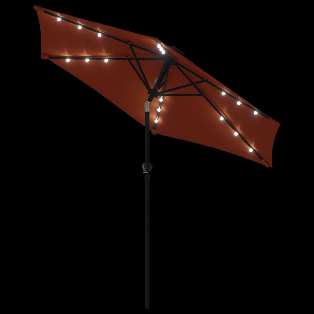 Ombrellone Giardino Led Palo Acciaio 225X225X212 Cm
